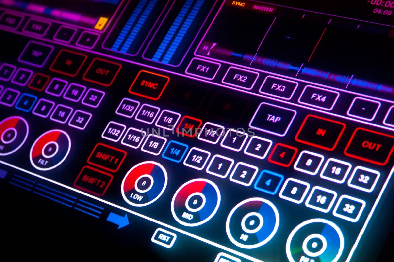 CHICLANA, SPAIN - JAN 27: This is the tactile mixer of the party of the hot mix energy danceflor of the Los 40 Principales  on Jan 27, 2012 in Chiclana, Spain