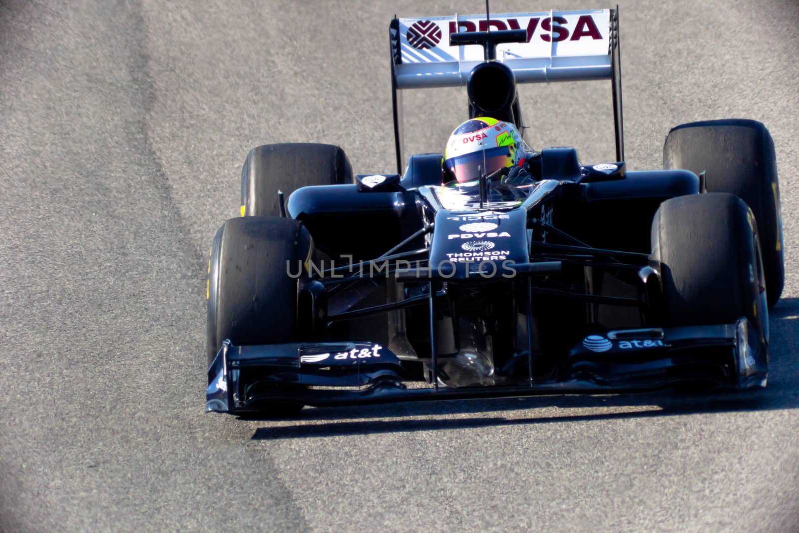 JEREZ DE LA FRONTERA, SPAIN - FEB 11: Pastor Maldonado of Williams F1 races on training session on  February 11 , 2011, in Jerez de la Frontera , Spain