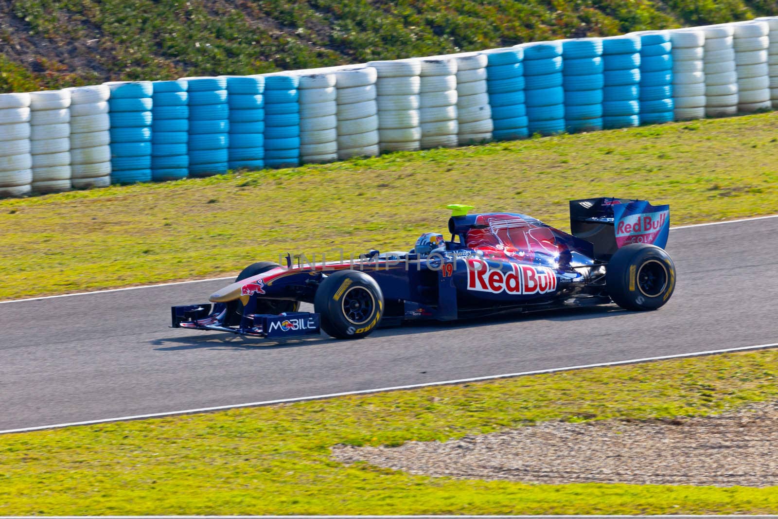 JEREZ DE LA FRONTERA, SPAIN - FEB 11: Jaime
Alguersuari of Toro Rosso F1 races on training session on February 11 , 2011, in Jerez de la Frontera , Spain
