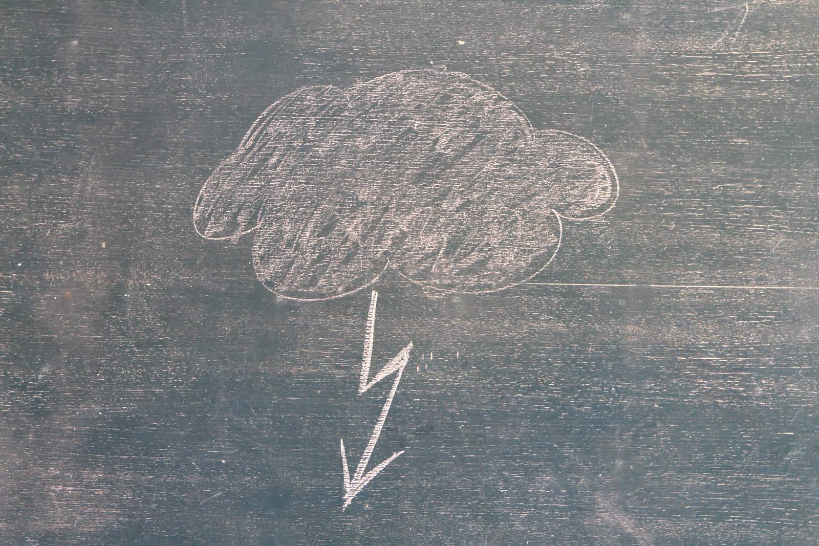 symbol on a blackboard, child chalk drawing   by rufous