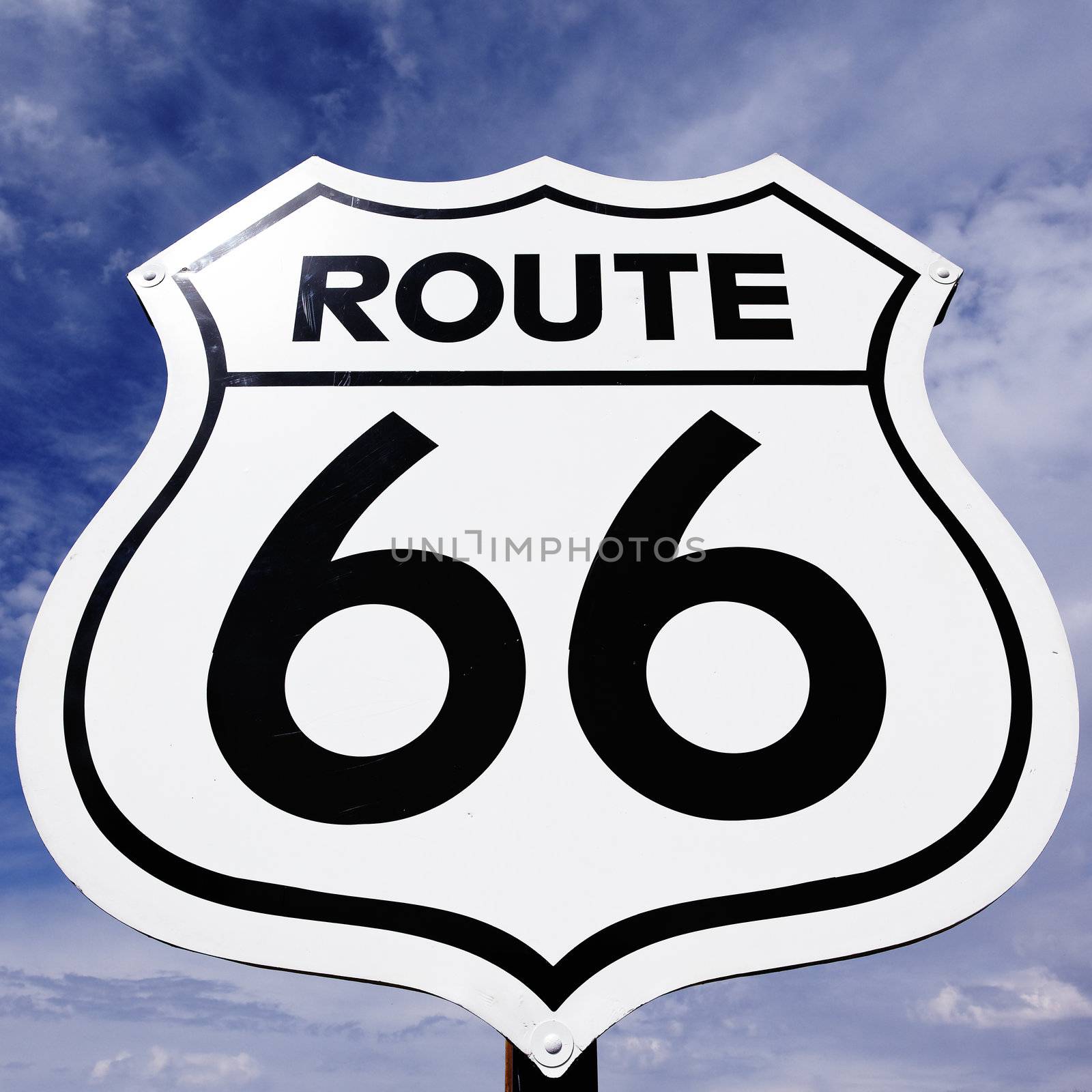 An old, antique, nostalgic route 66 sign