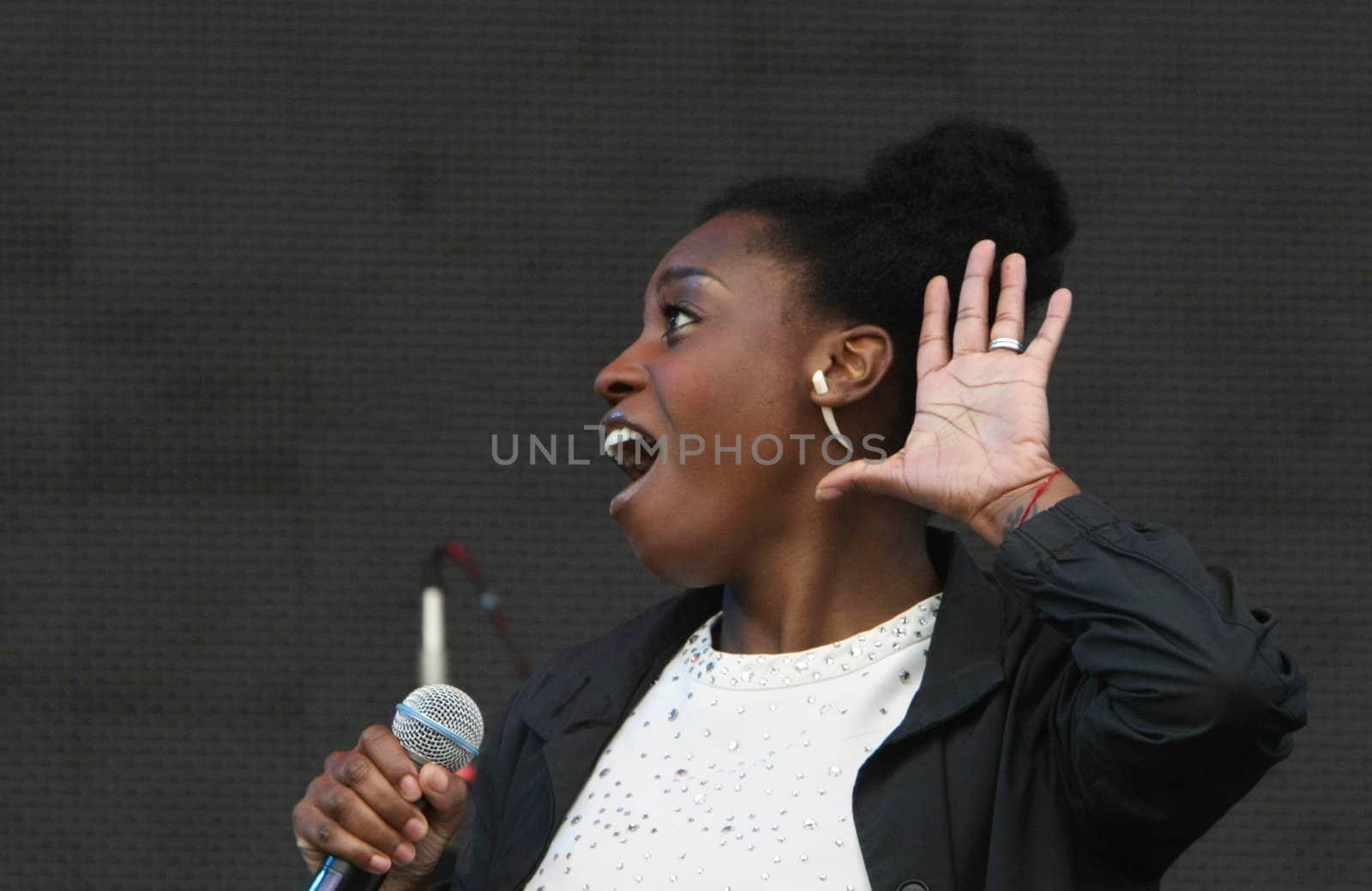 KYIV, UKRAINE - MAY 25: Shirley Klarisse Yonavive Edwards, aka Skye, the famous voice of Morcheeba, performs during the 36-hour-non-stop-open-air Free Fat Festival on  May 25, 2008 in Kyiv, Ukraine