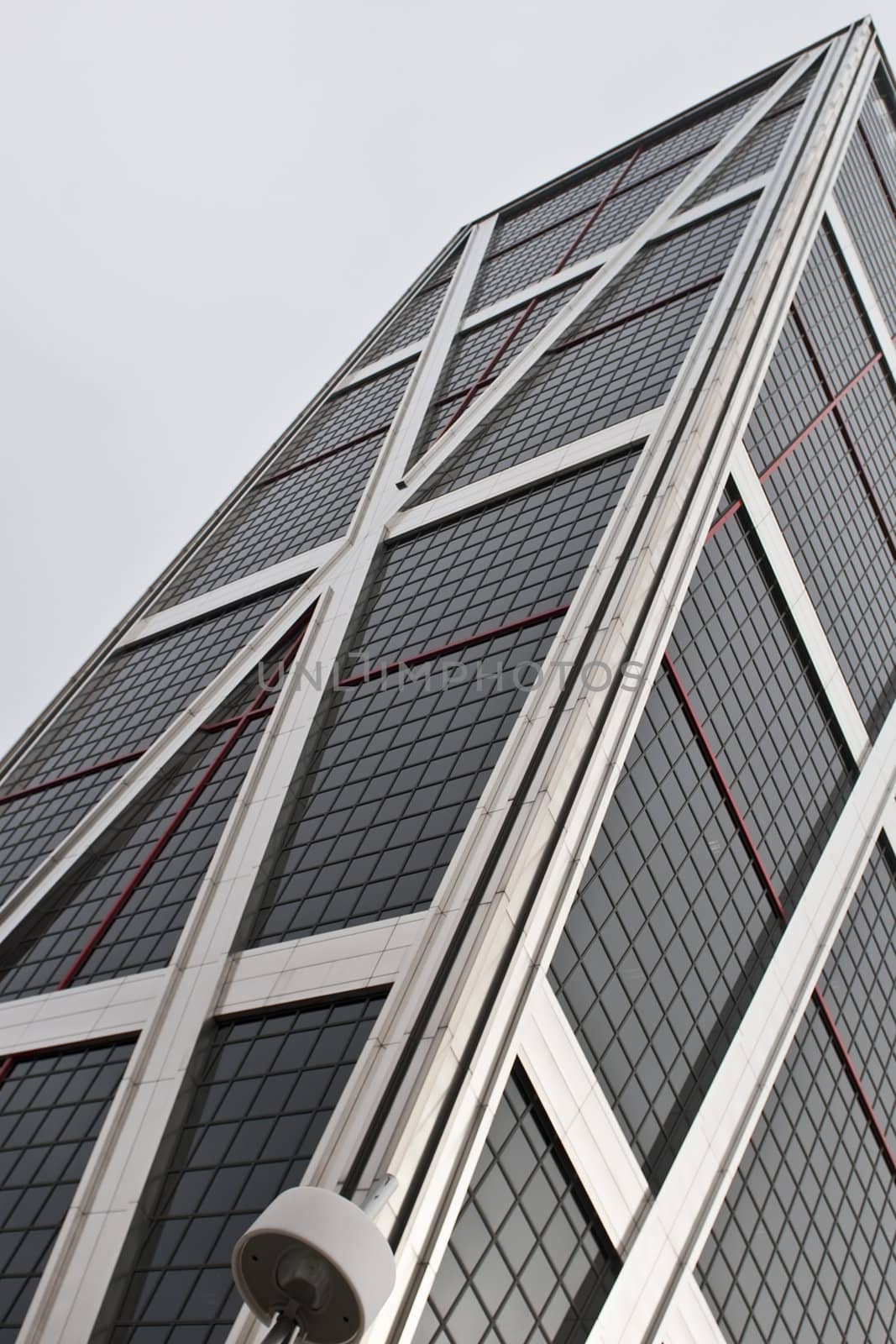 Skycrapers in the center of  Madrid city in Spain.