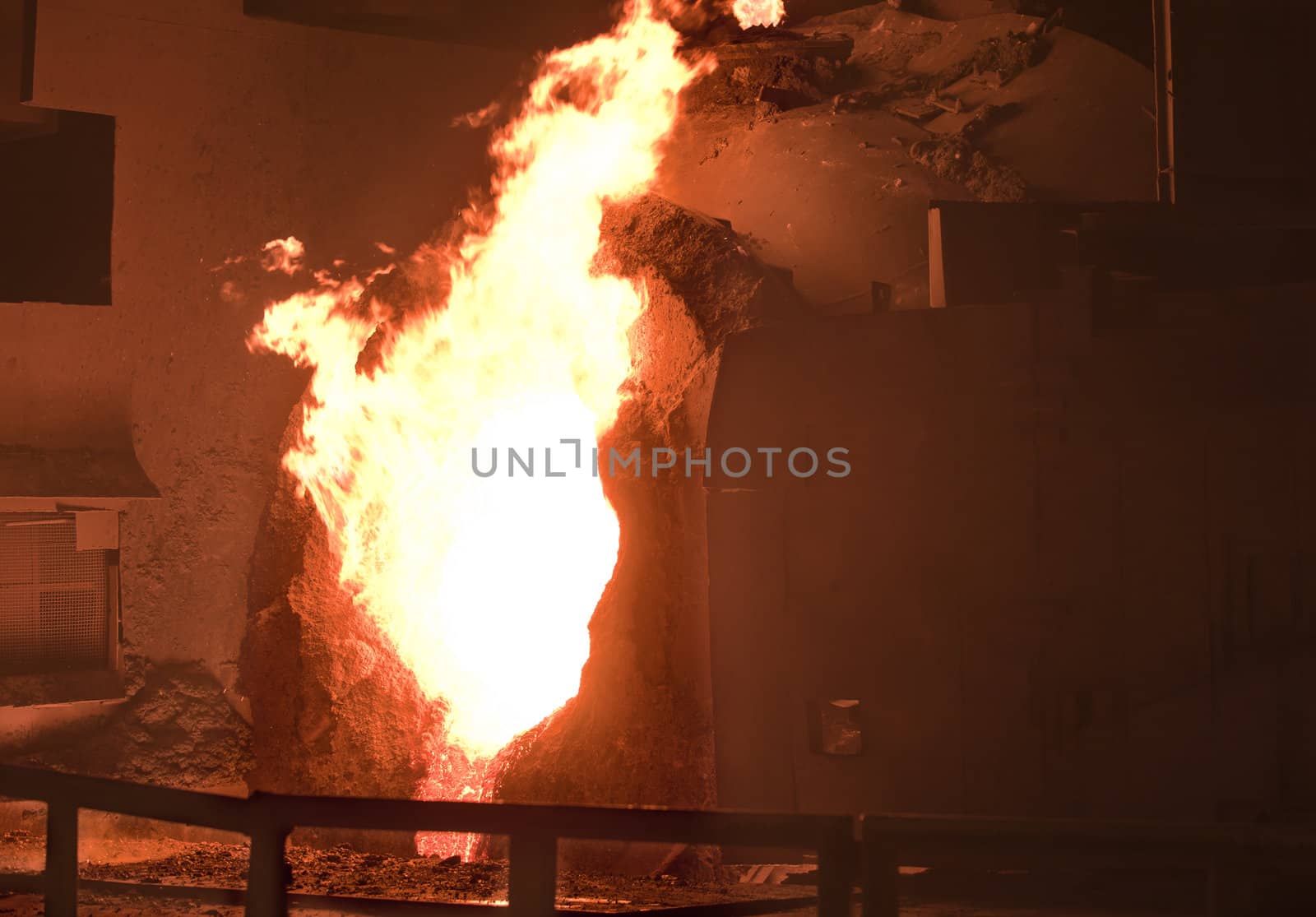 Molten steel is pouring - Industrial metallurgy