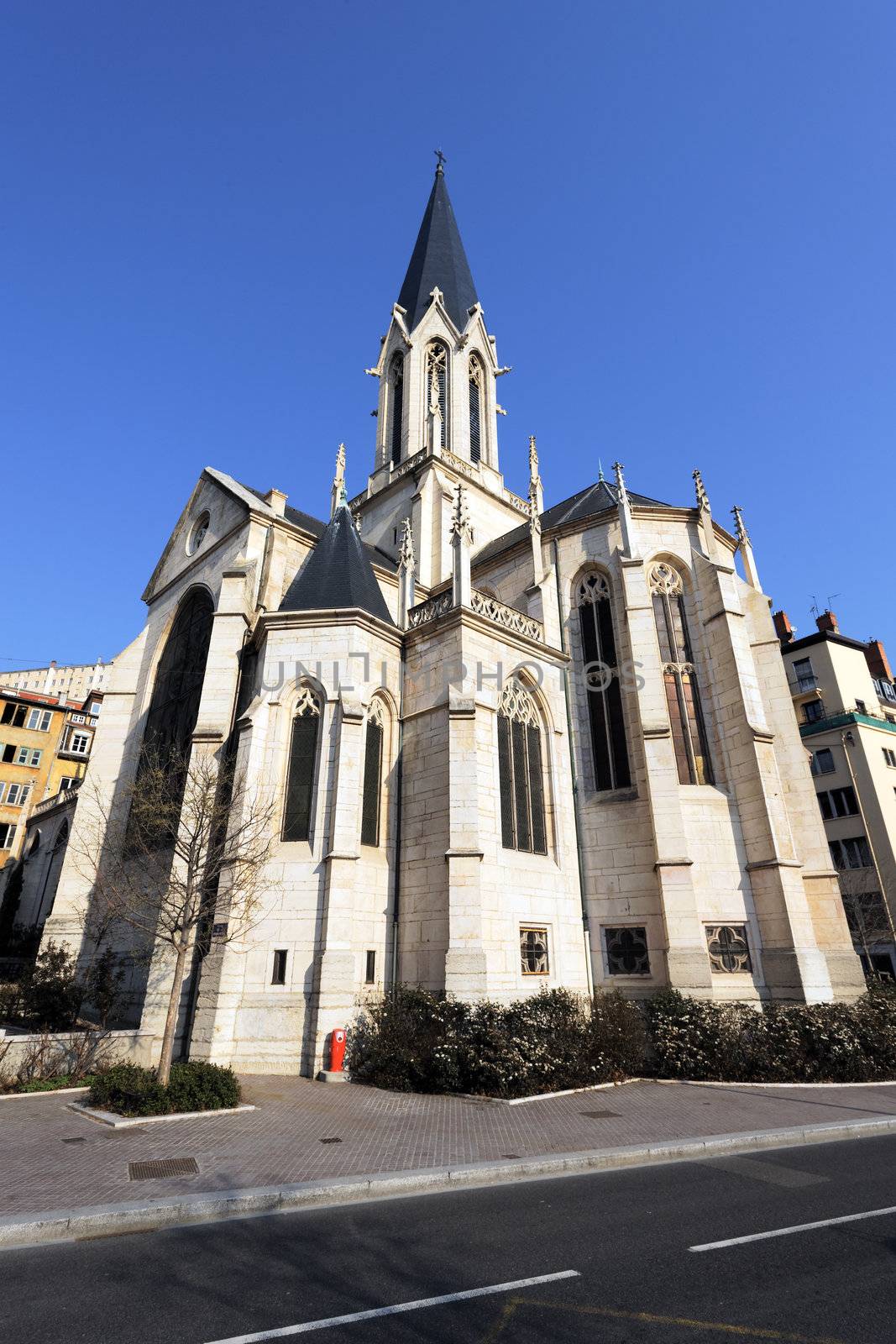 Famous Saint-Georges church in Lyon city, France 