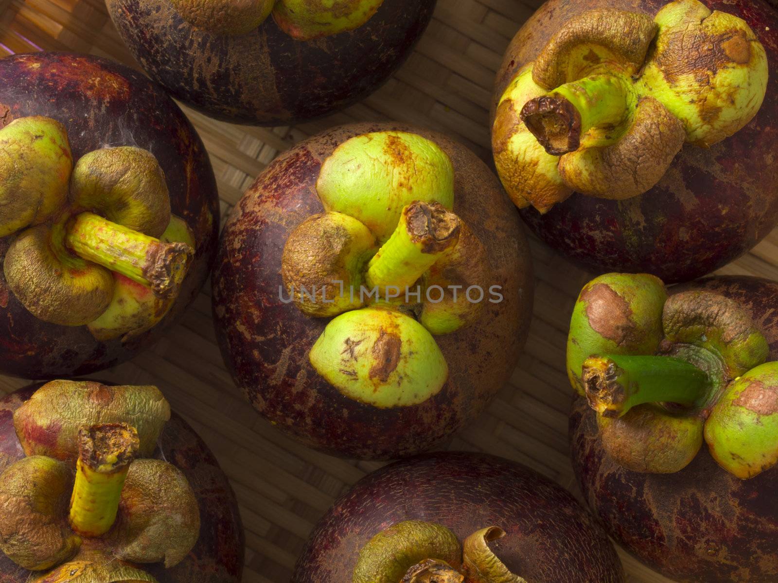 close up of mangosteens food background