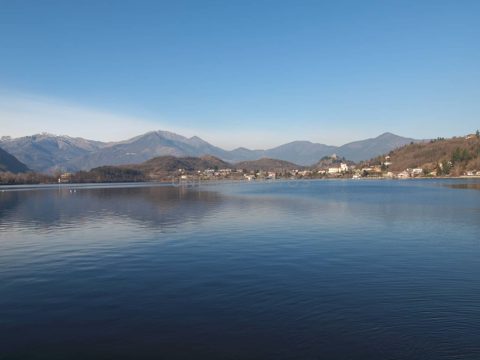 Lago Grande (The Great Lake) in Susa valley, Avigliana, Turin, Italy