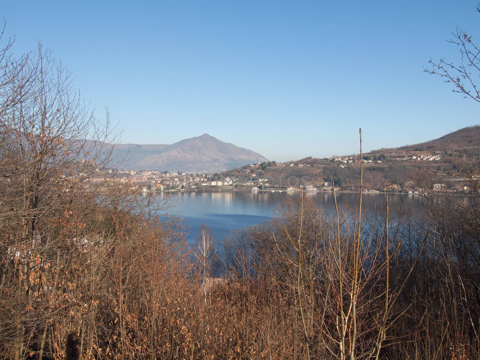 Lago Grande (The Great Lake) in Susa valley, Avigliana, Turin, Italy