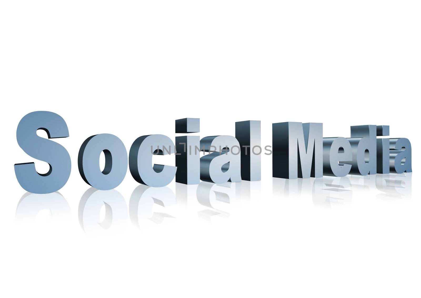 3d text that says social media