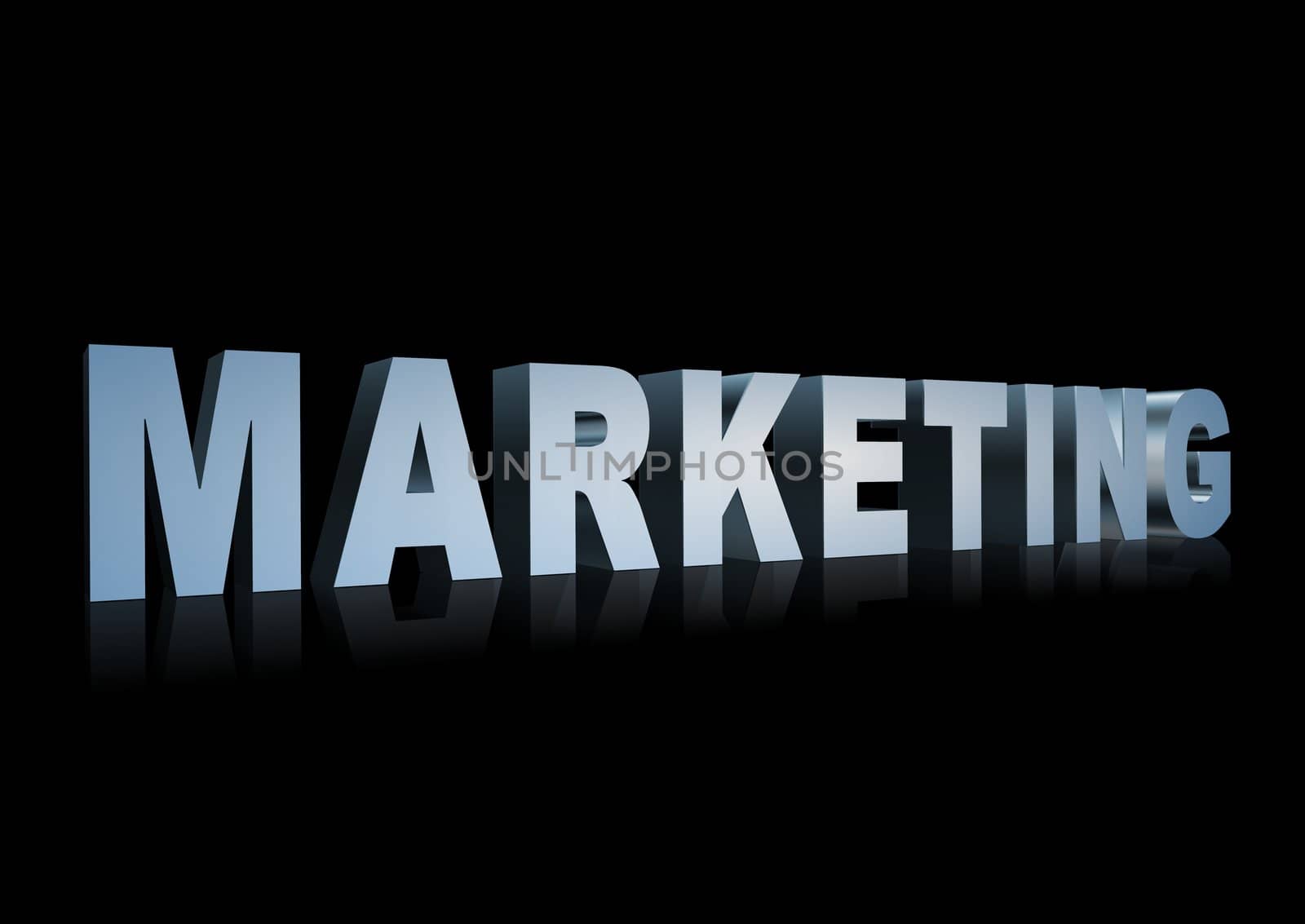 3d text that says Marketing. great for business presentations.