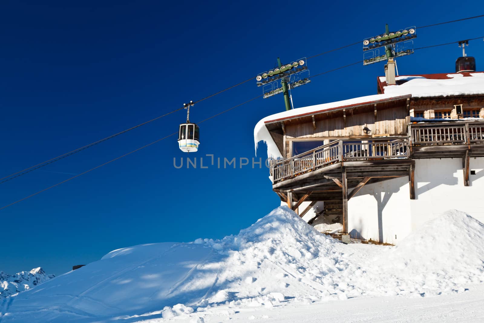 Upper Cable Lift Station and Gondola in French Alps