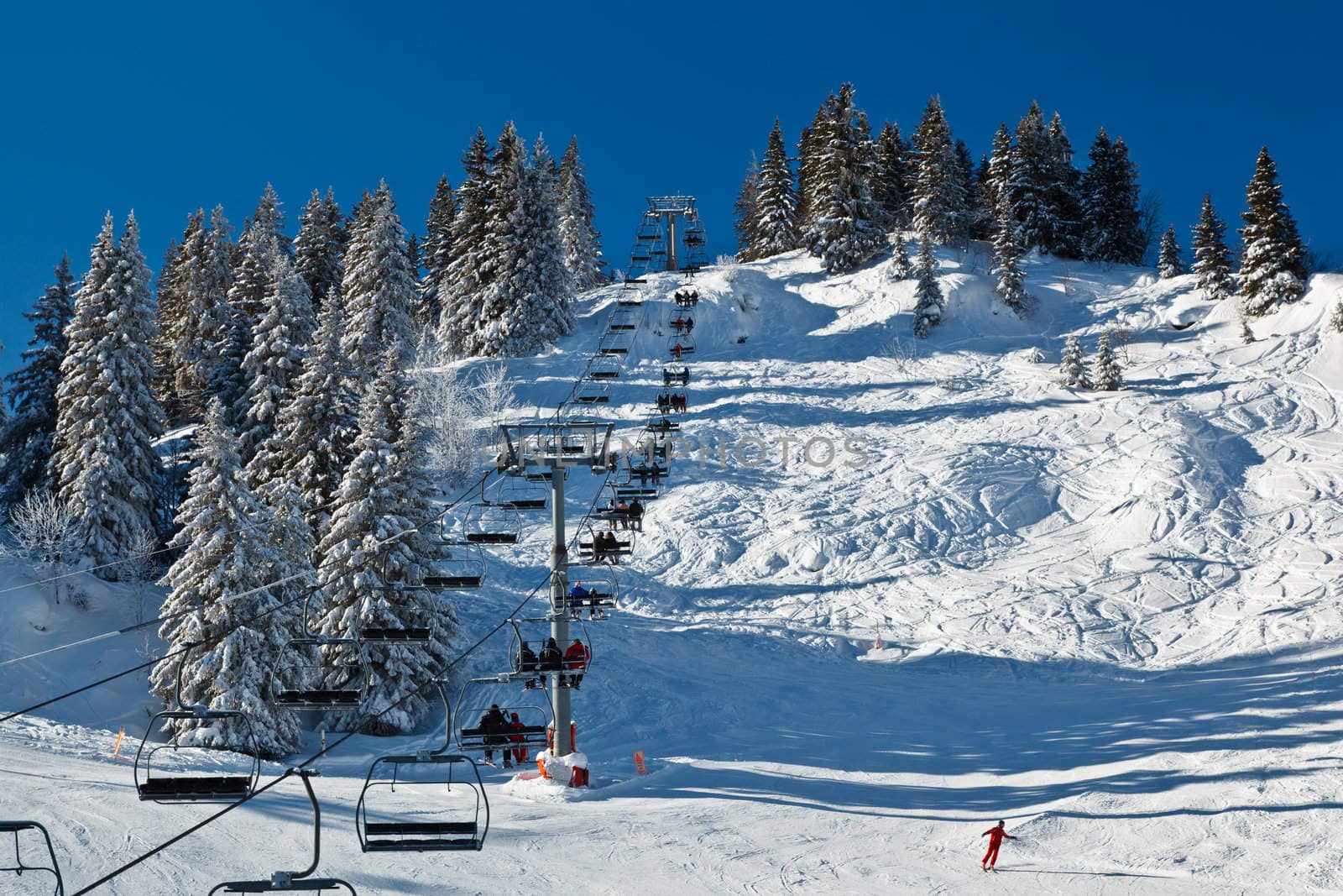 Riding the Chairlift in French Alps