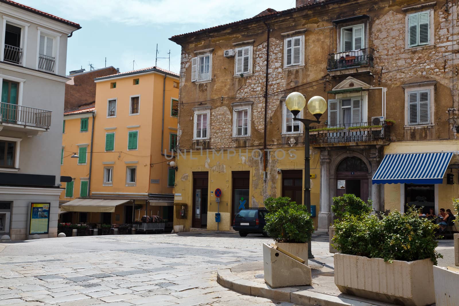 Pedestrian Street in Downtown of Rijeka in Croatia