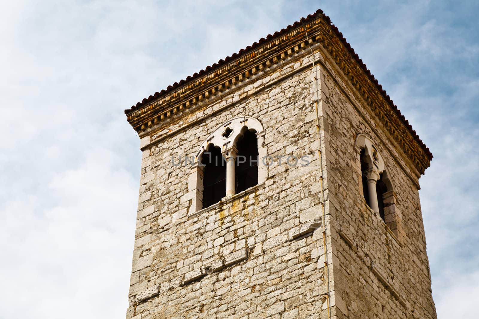 Close View of Bell Tower in Rijeka, Croatia