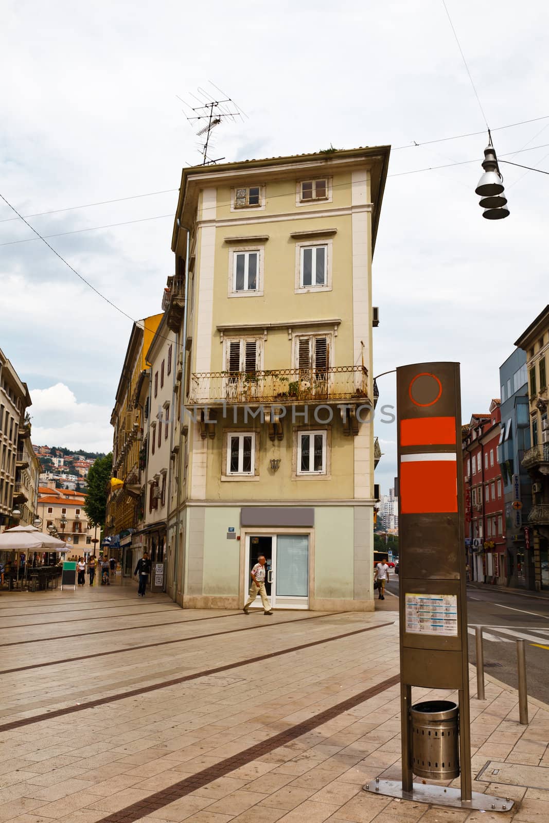 Square in the Downtown of Rijeka in Croatia