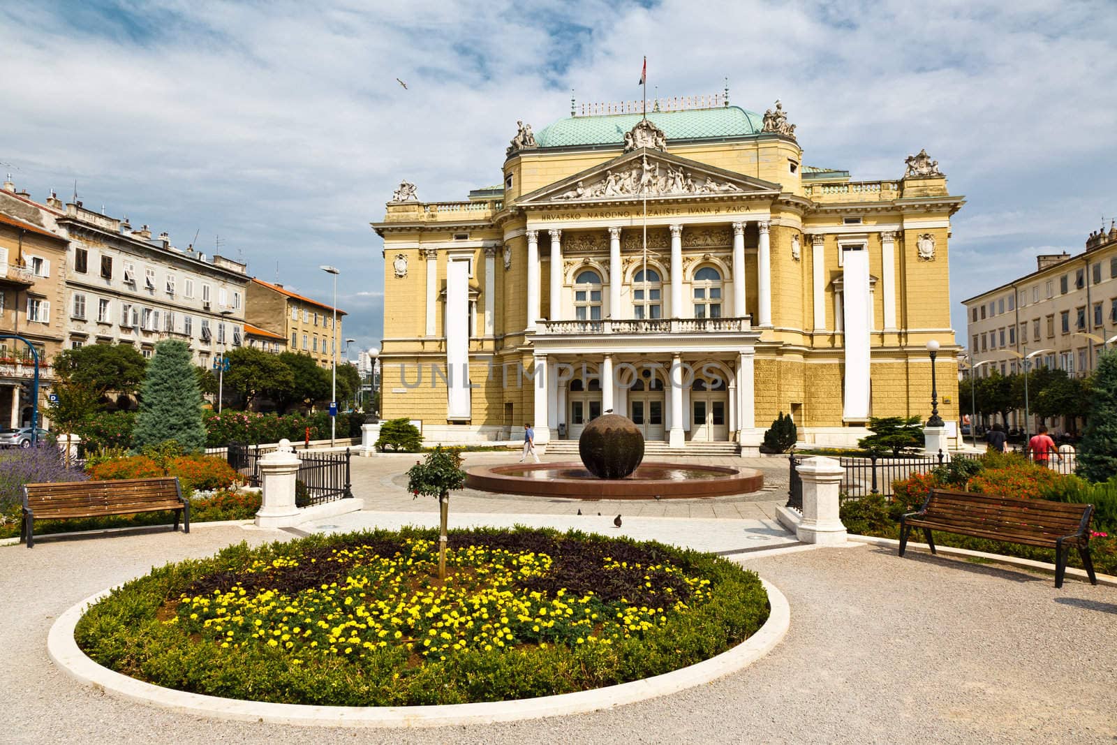 Kasalisni Park and Theater Building in Rijeka, Croatia