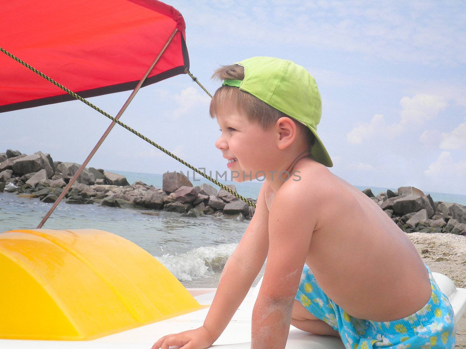 The boy on the beach