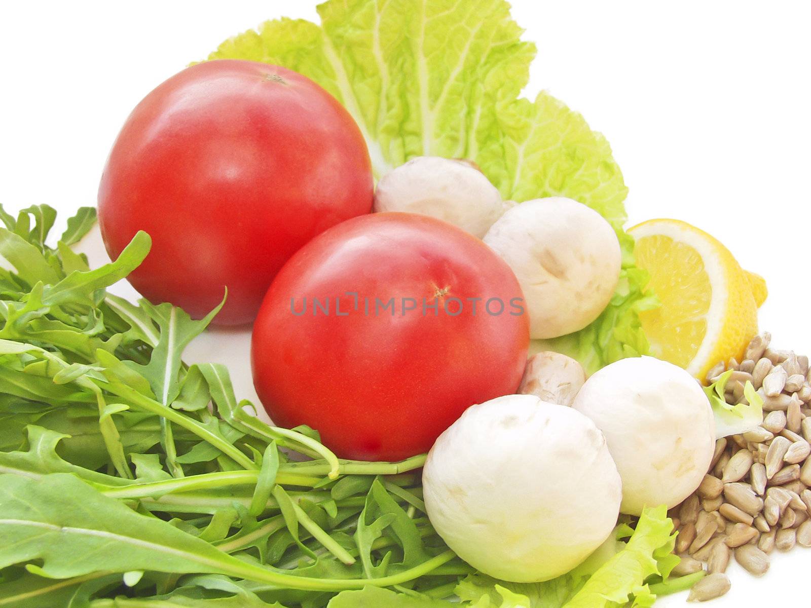 Fresh vegetables isolated on white 