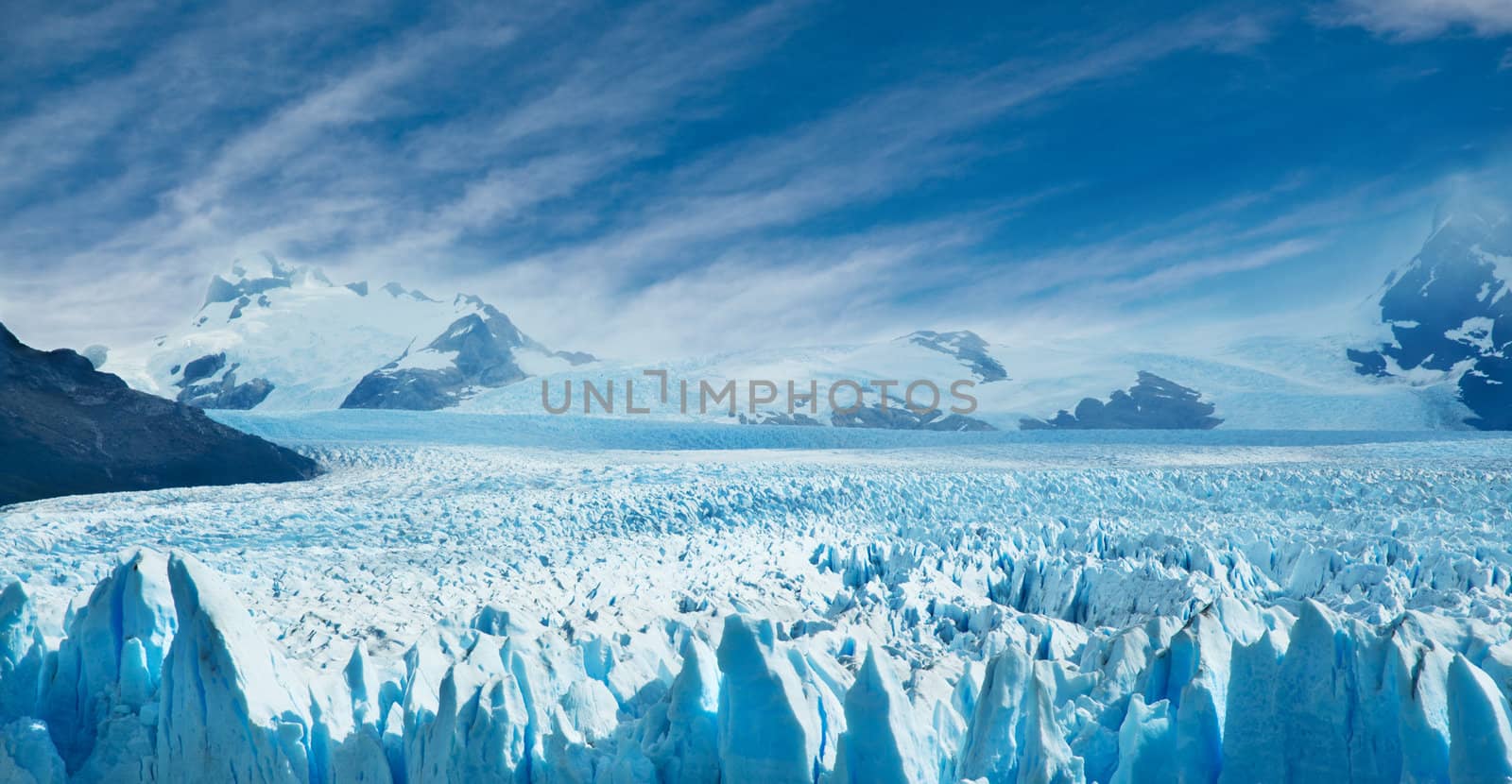 Perito Moreno glacier, patagonia, Argentina. Copy space. 