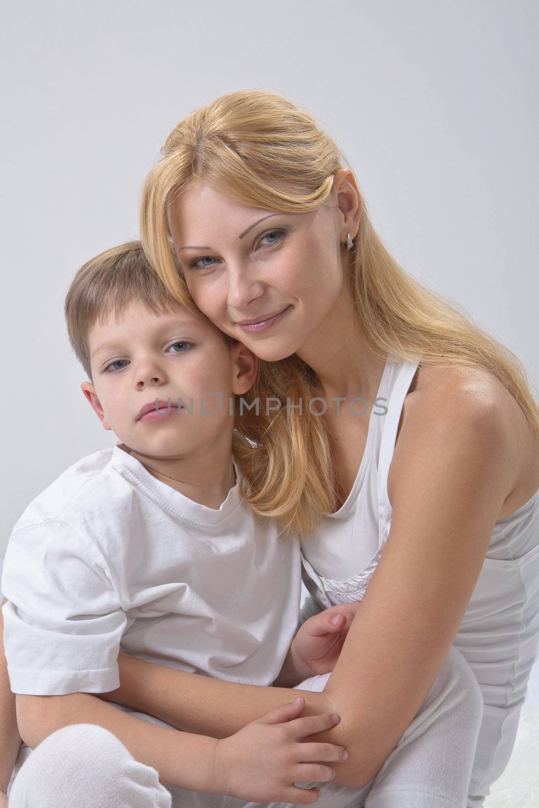 Portrait of happy mother and son