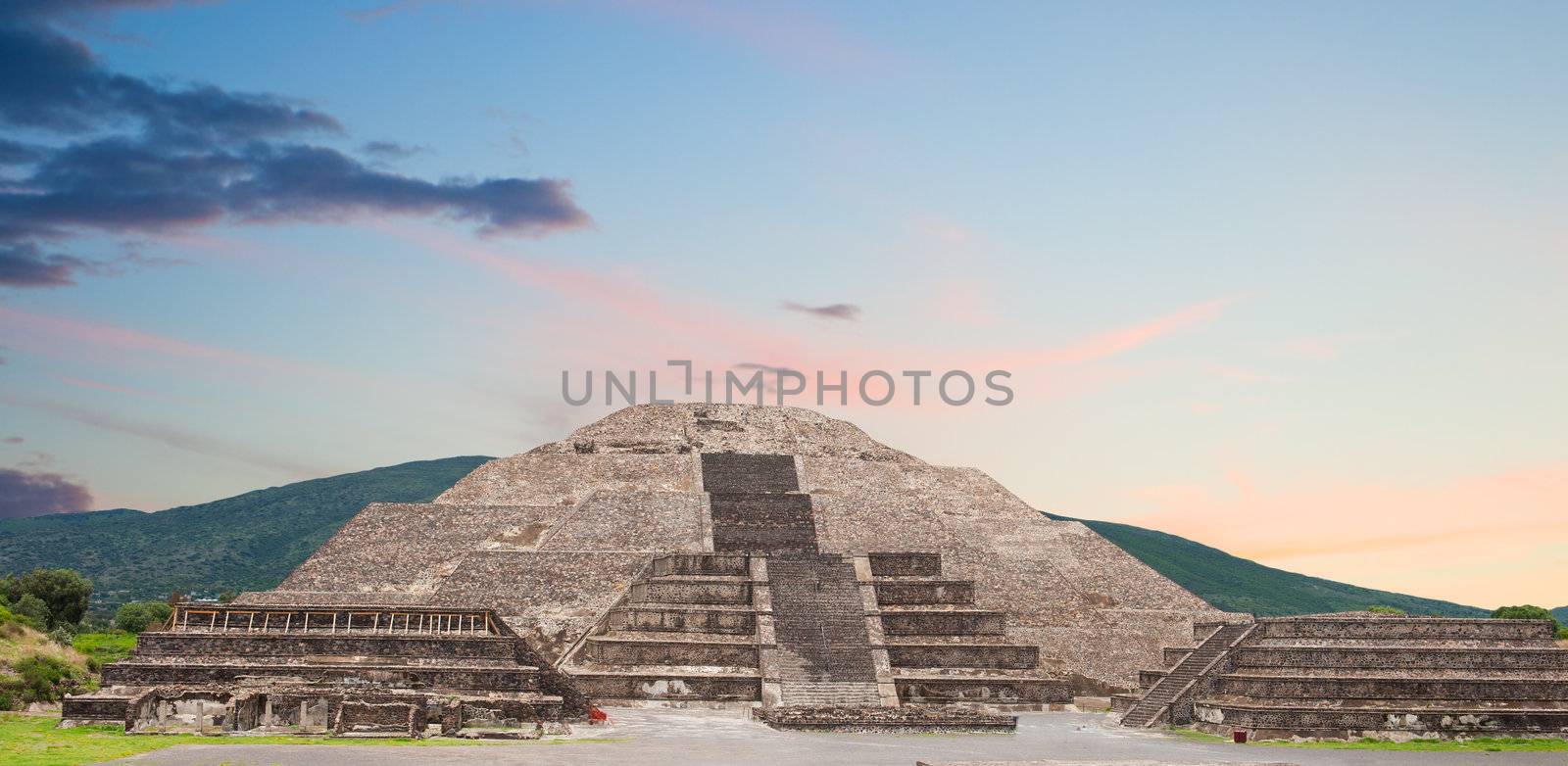 Ancient city ofTeotihuacan, pyramid of the moon, Mexico.