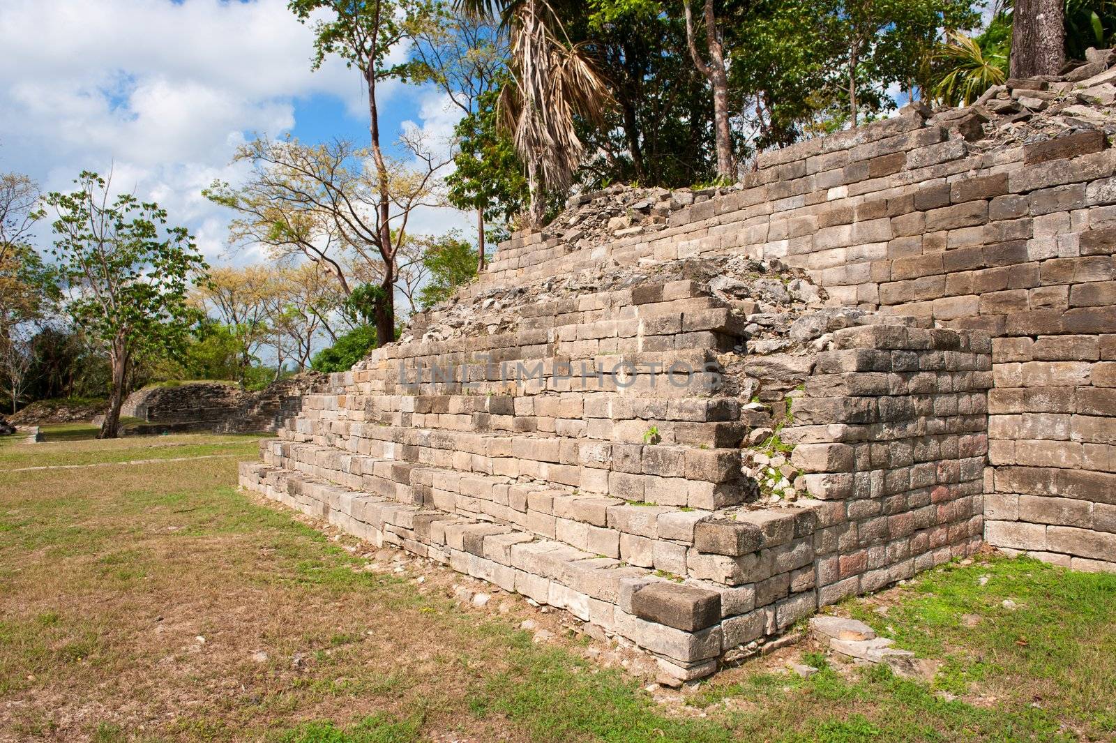 Maya temple in the ancient city of Lubaantum, southern Belize.