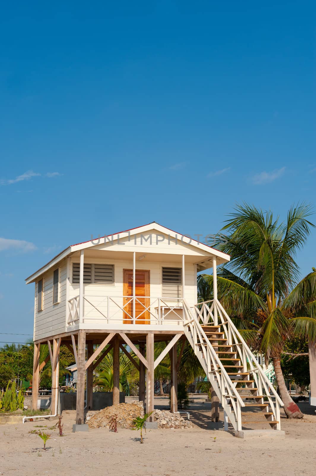 Caribbean house on the beach, Placencia, Belize.