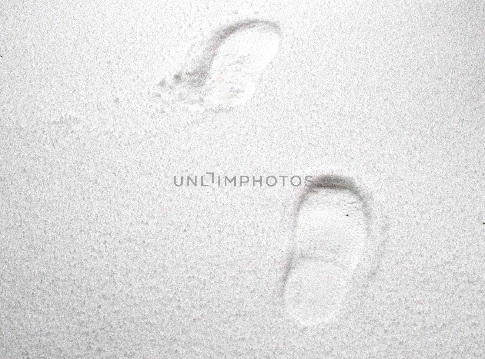 footsteps in the snow by compuinfoto