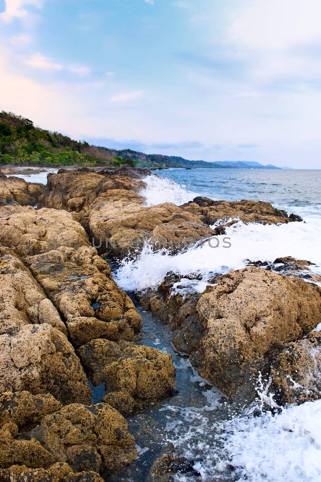 Seascape, Montezuma, on the pacific coast of Costa Rica, Central America.