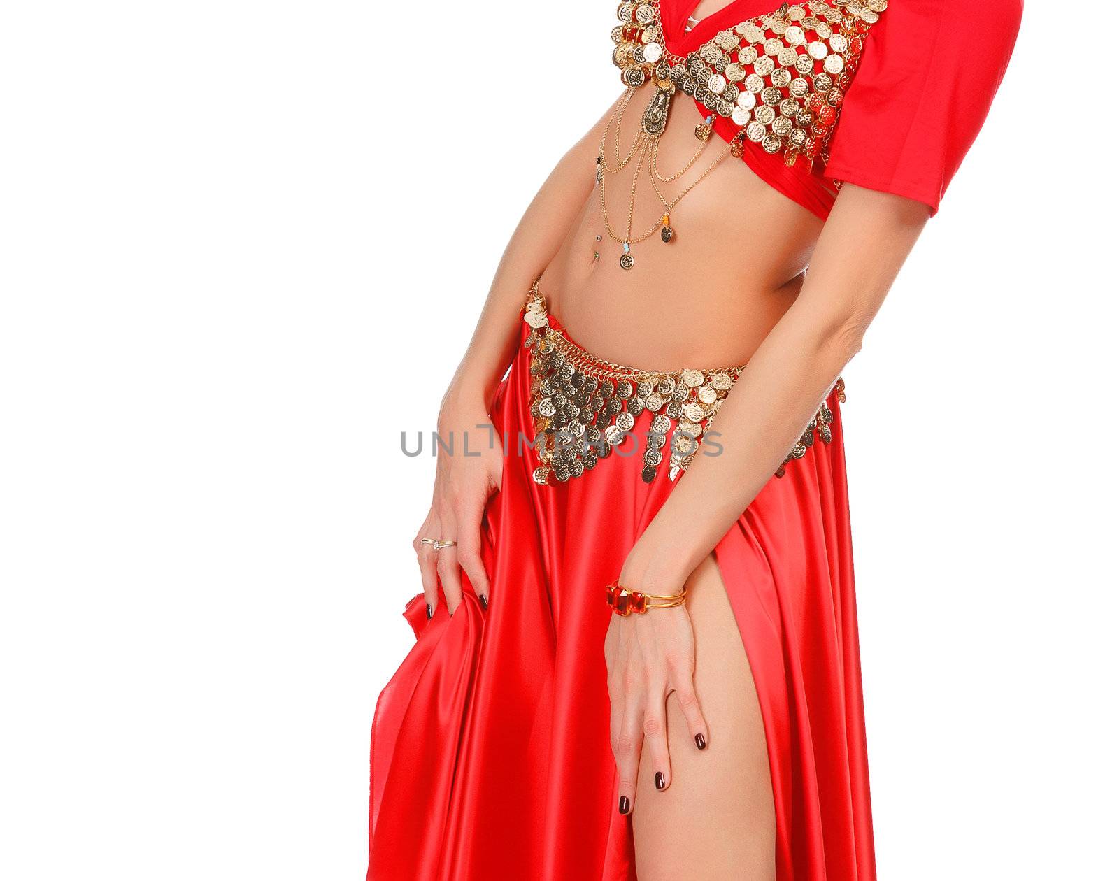 Belly dancer isolated on a white background by Nobilior
