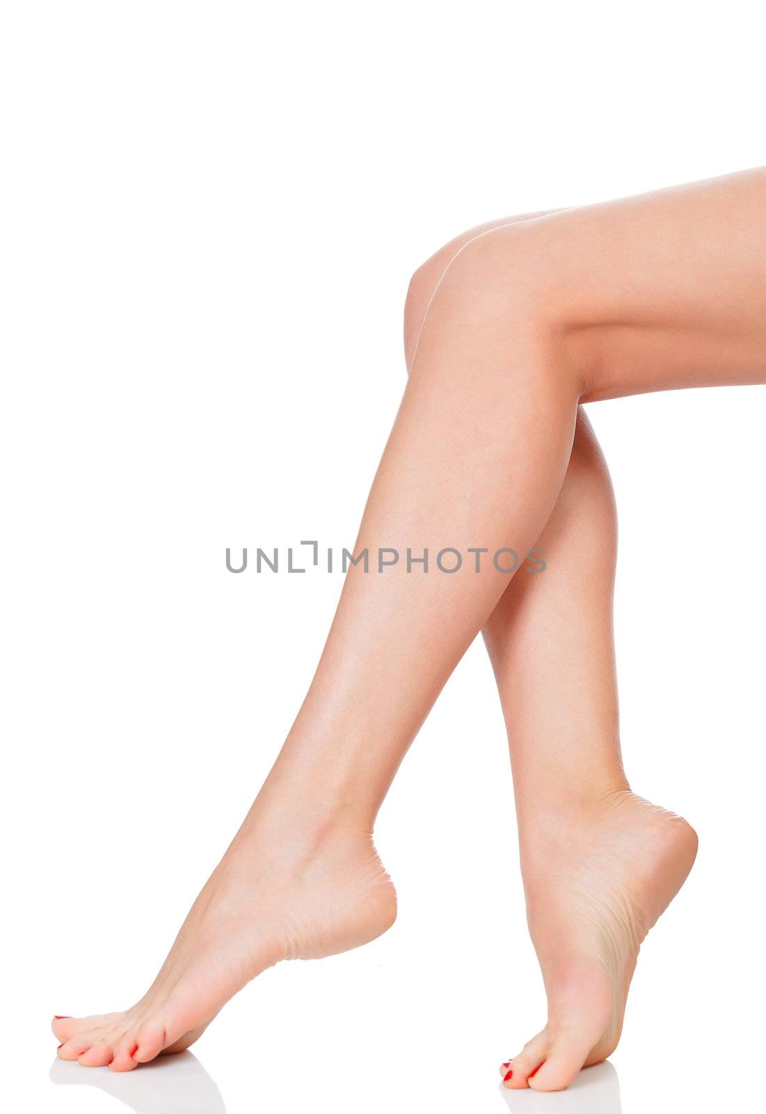 Perfect female legs, isolated on white background by Nobilior