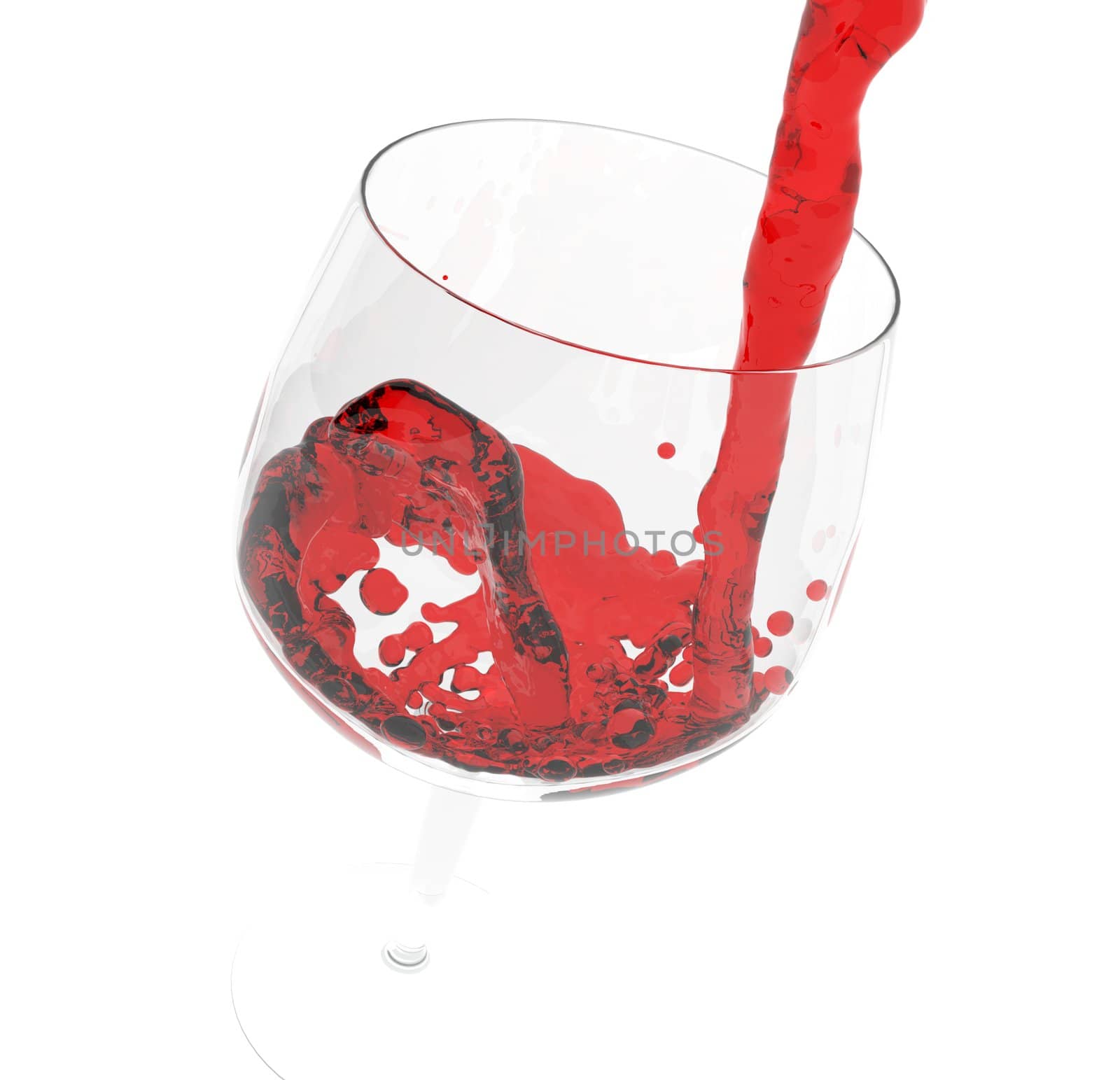glass of red wine isolated on white