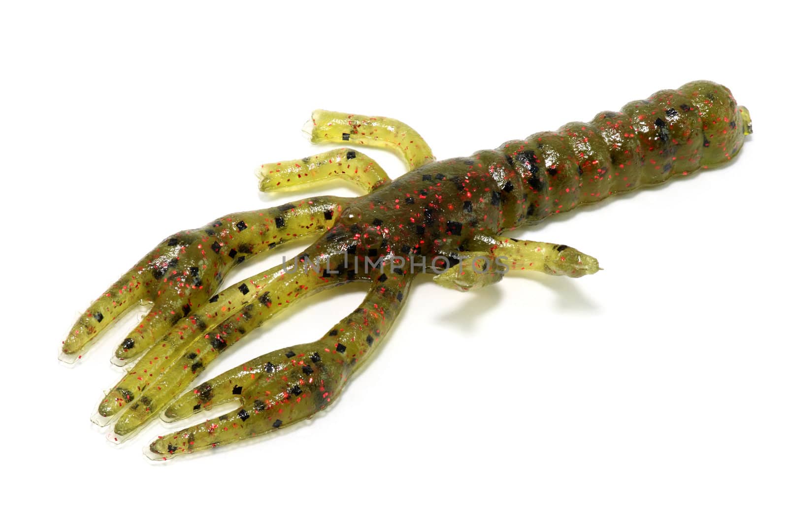 rubber crab black and bright green for predator angling