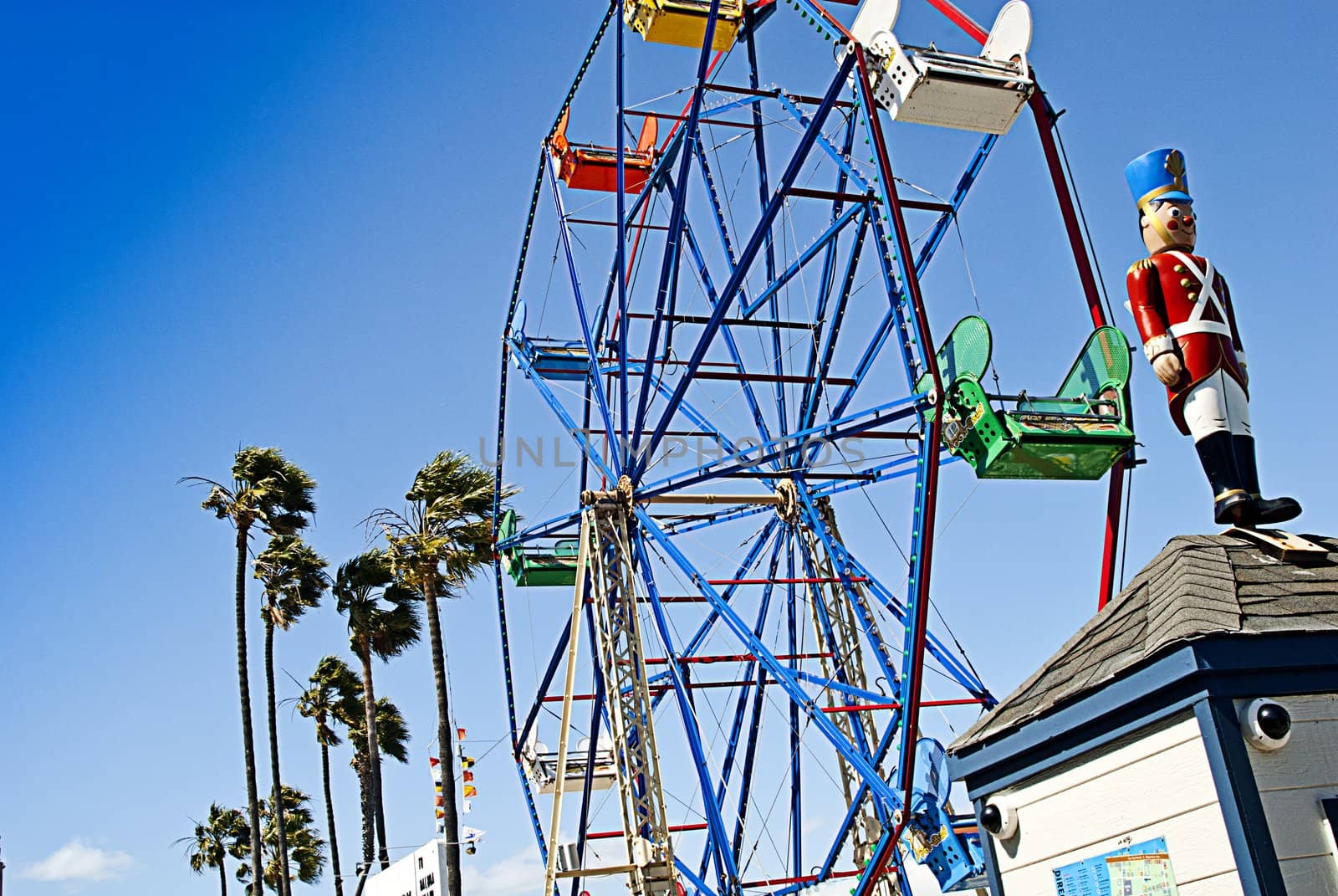 toy soldier and ferris wheel balboa fun zone newport beach,california