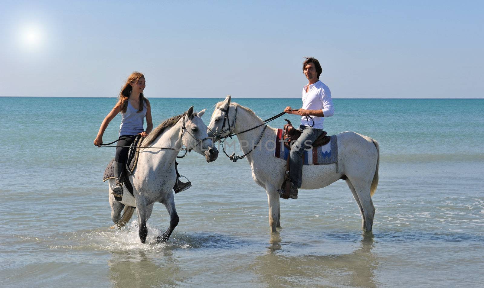 horseback riding in the sea by cynoclub