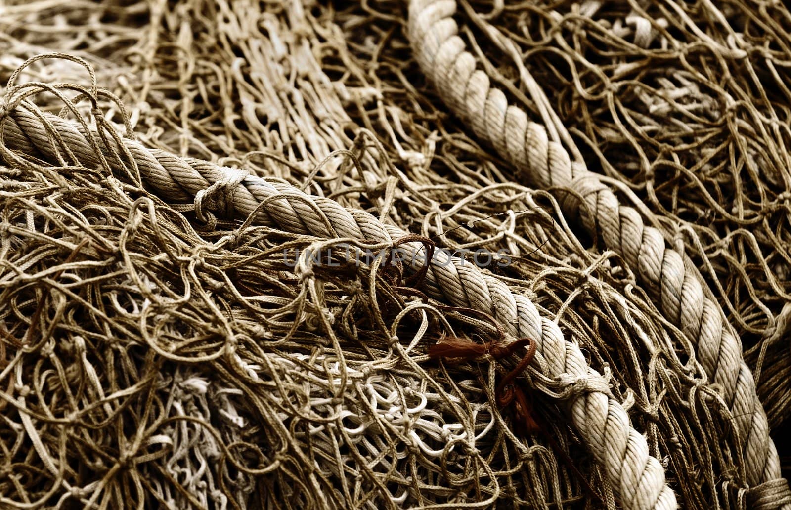 a fishing net closeup