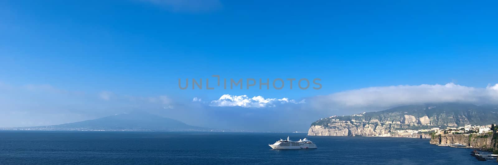 Panoramic across Bay of Naples to Versuvius with cruise ship by itsrich