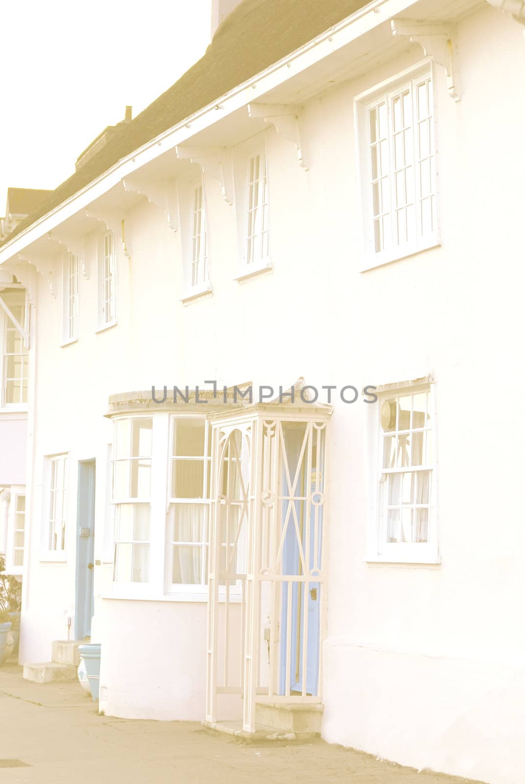 vintage colours of pink house, lyme regis esplanade by itsrich