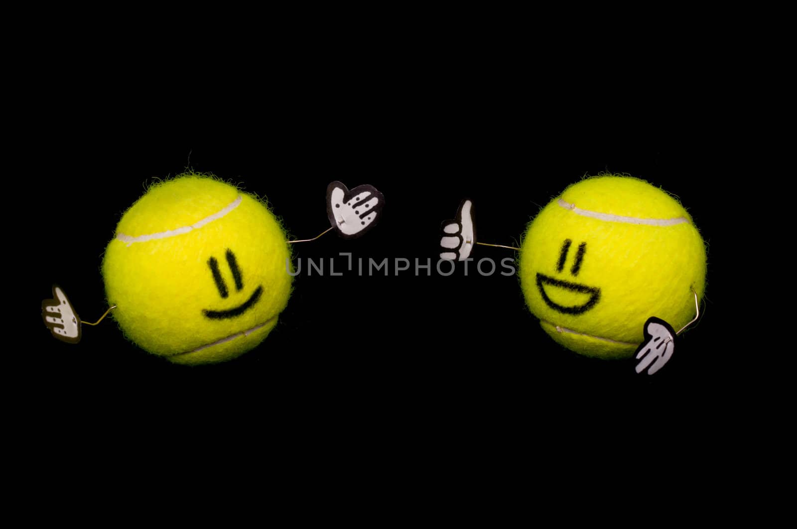 Two tennis balls talking by dmitryelagin