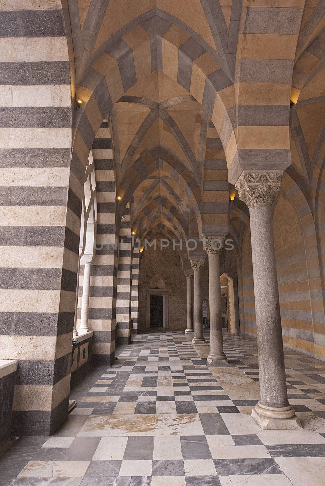 patterned architecture columns and floor amalfi, italy
