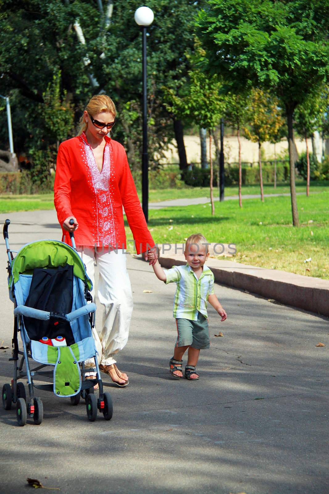 Mom and baby for a walk