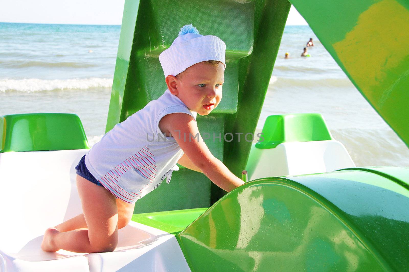 The kid at the beach