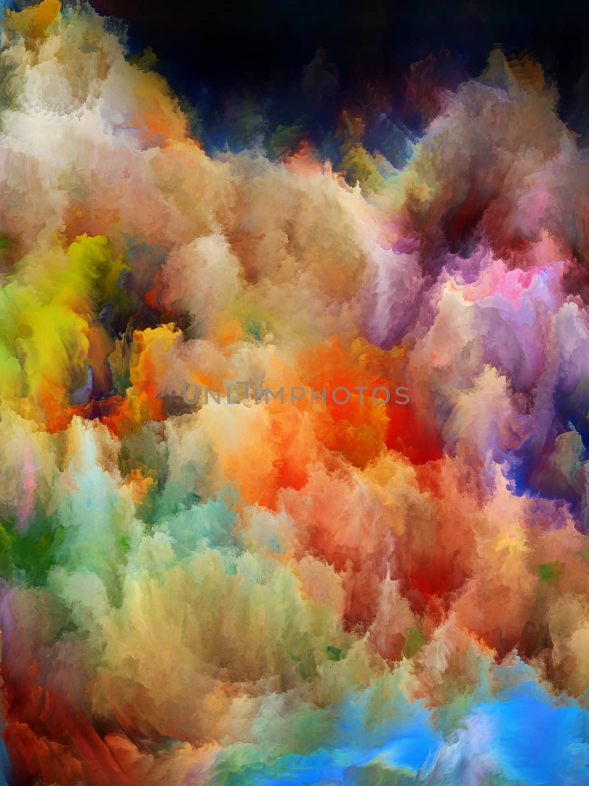 Background design of colorful fractal turbulence on the subject of fantasy, dreams, creativity,  imagination and art