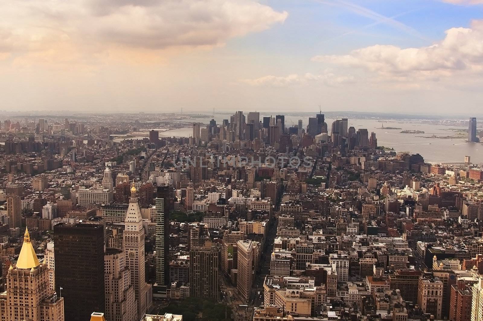 Panoramic views of Manhattan and the Hudson River, New York