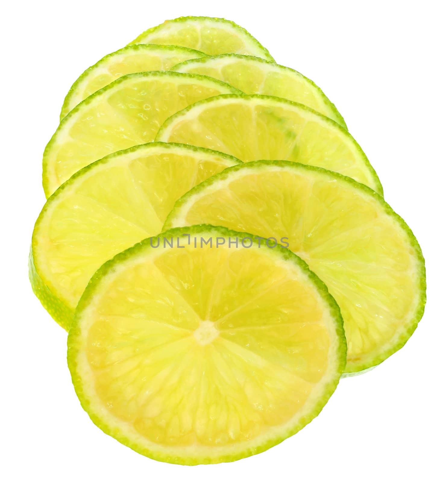 Fresh lime on a white background.
