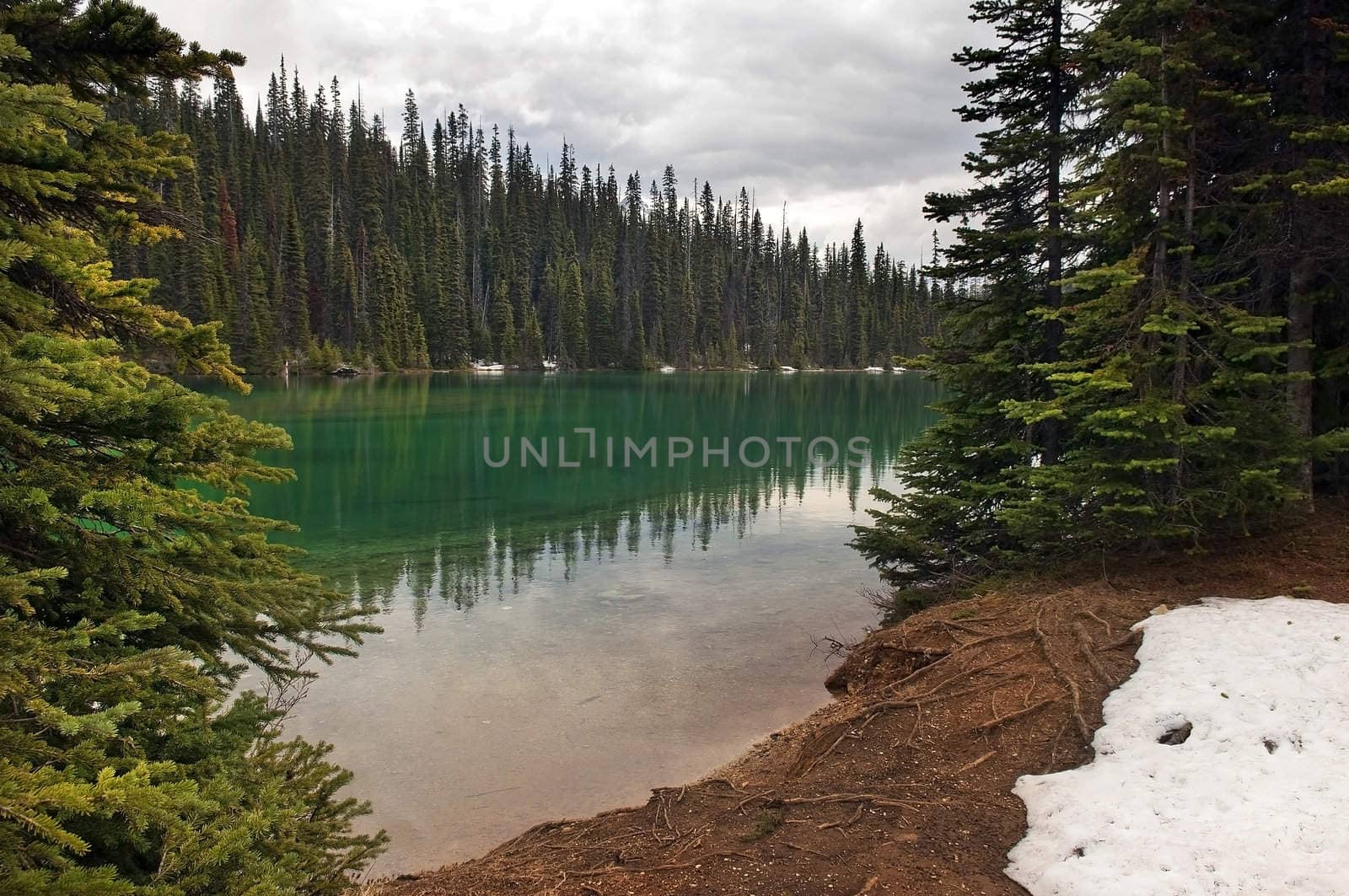 emerald lake at the foot of  the mountains in Sabwatcha canyon, Argentina