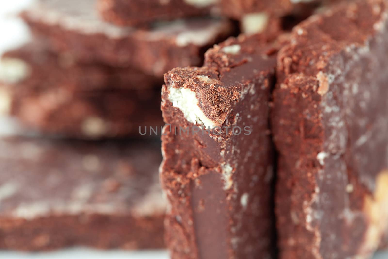 background of stack of chocolate 