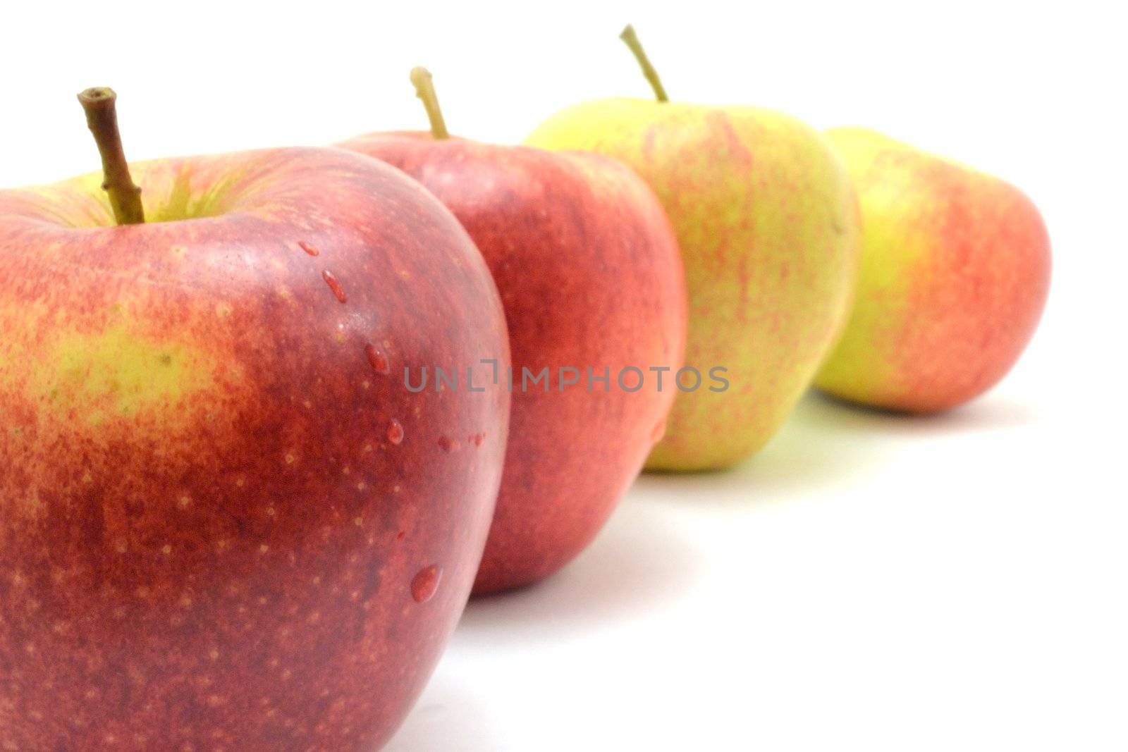 Fresh apples over white background