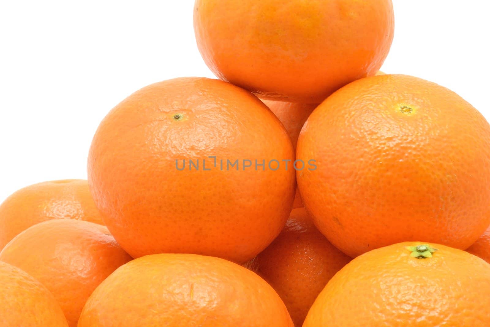 Fresh oranges over white background