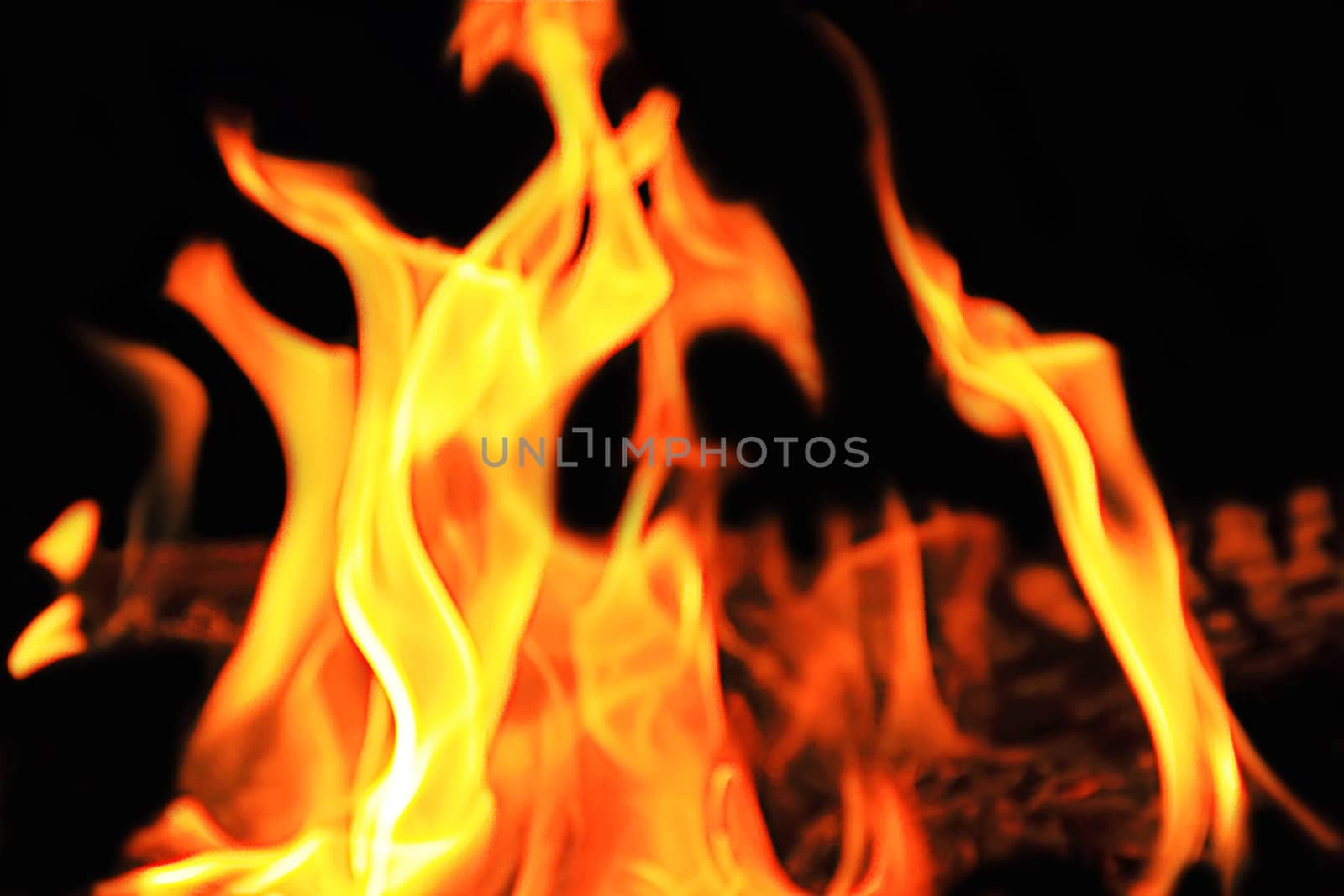 Image with red flame on the black background